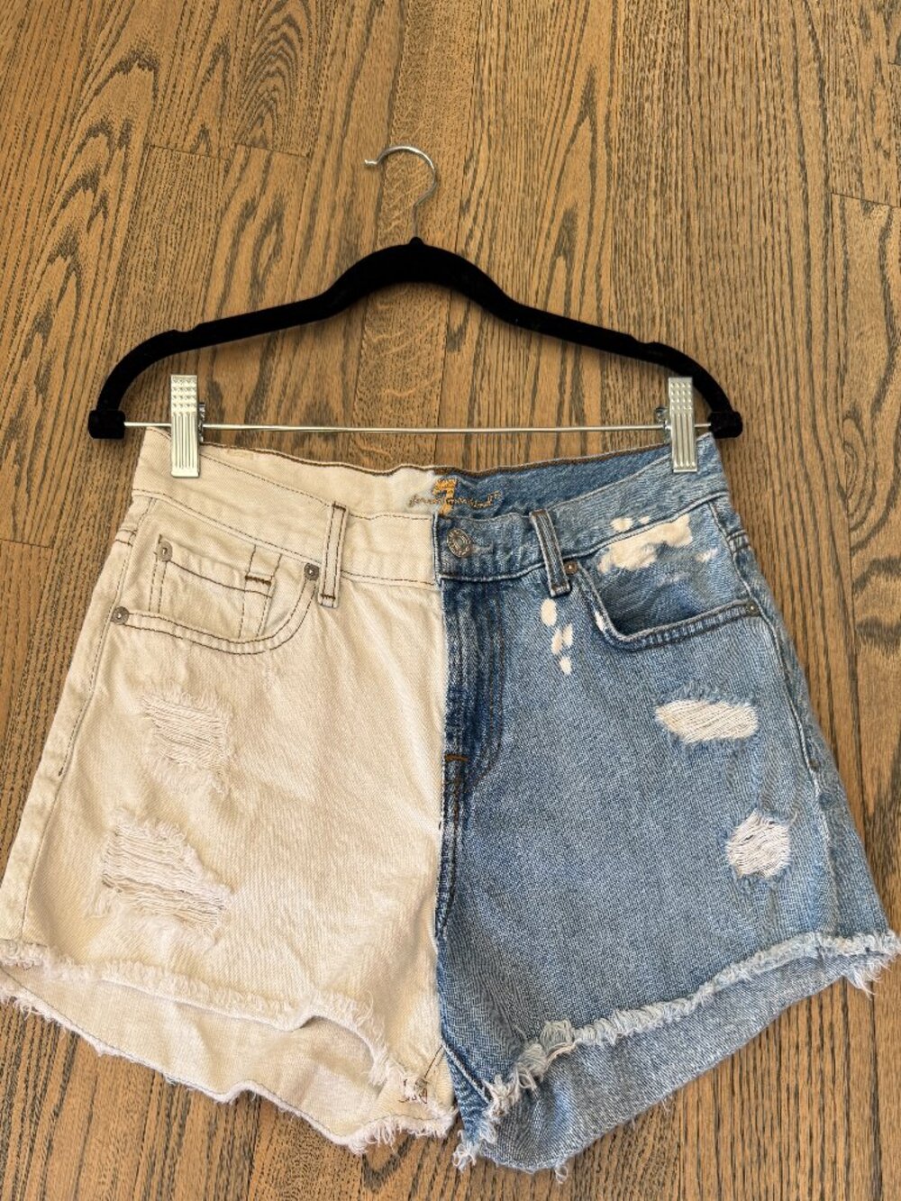 7 For All Mankind Two-Tone Jean Shorts - Size 26